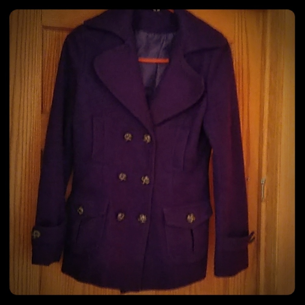 Purple Wool Peacoat